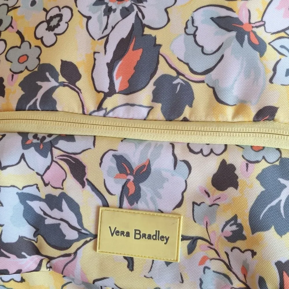 Vera Bradley Sunny Garden ReActive Backpack Sport Bag Yellow Floral Huge NWOT
